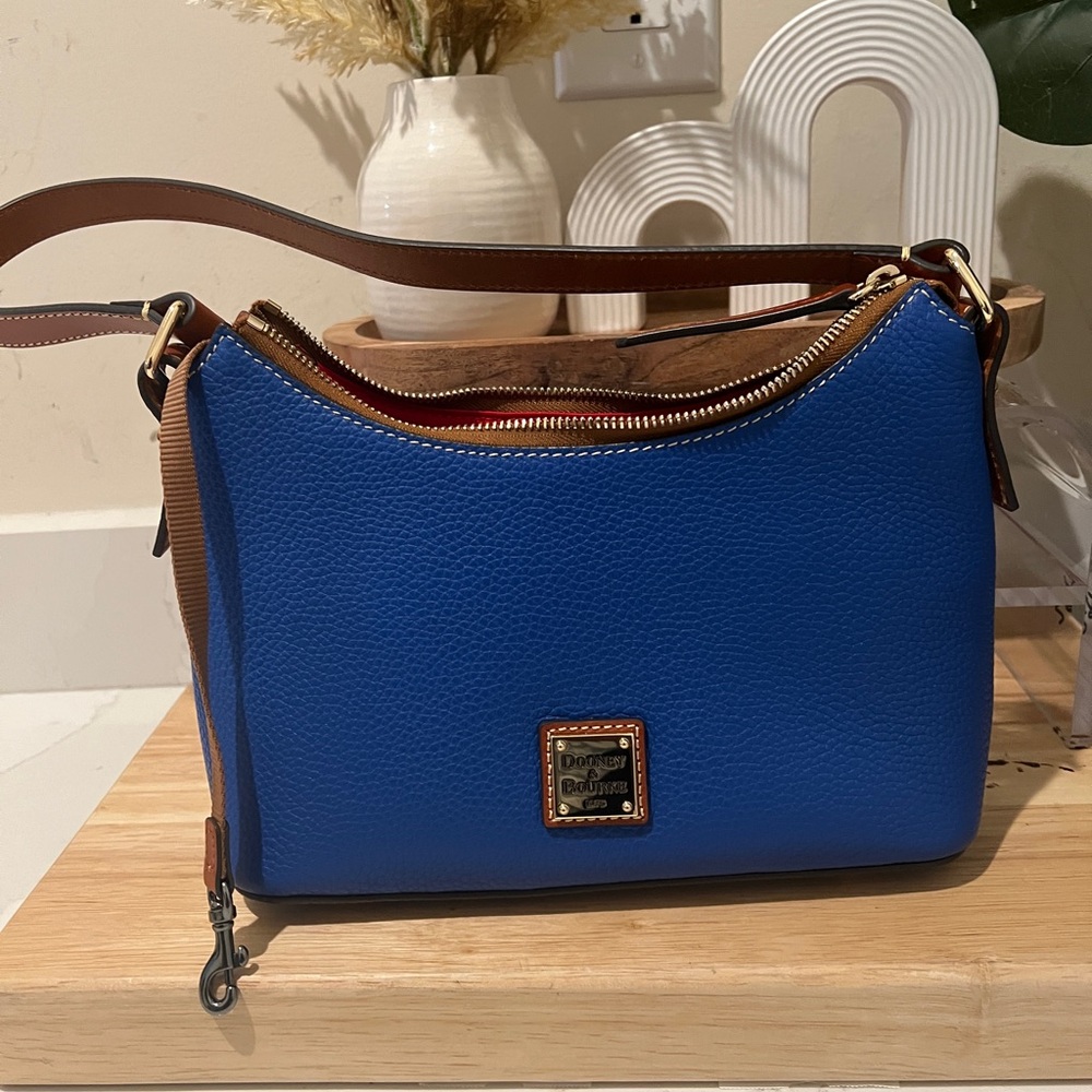 DOONEY & BOURKE French Blue Pebble Grain Leather Baguette Bag - Picture 7 of 13